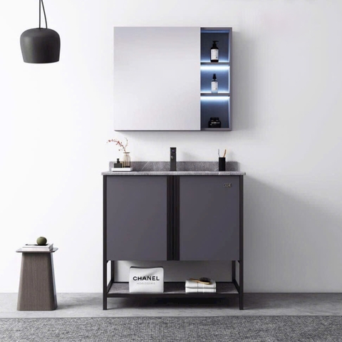 Bộ tủ chậu lavabo, tủ gương phòng tắm WB-9001