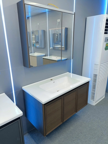 Bộ tủ chậu lavabo, tủ gương phòng tắm TC 035-100