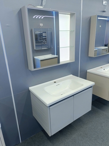 Bộ tủ chậu lavabo, tủ gương phòng tắm TC 016-80