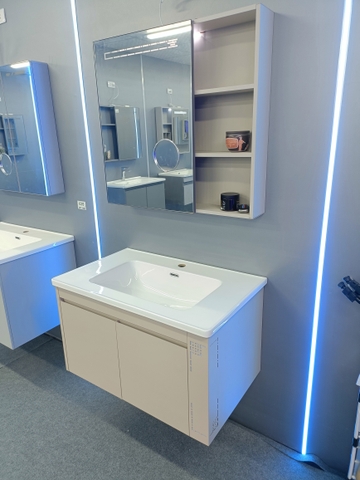 Bộ tủ chậu lavabo, tủ gương phòng tắm TC 024-80