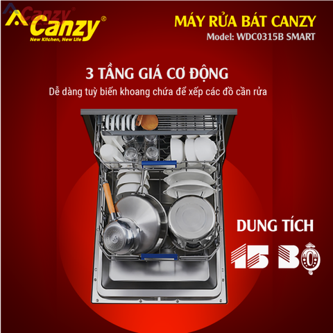 Máy rửa bát canzy WDC0315B SMART