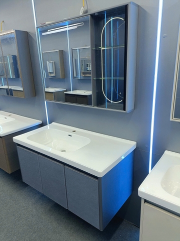 Bộ tủ chậu lavabo, tủ gương phòng tắm TC 014-100