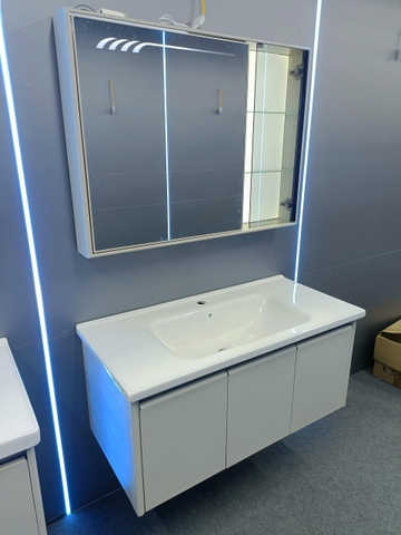Bộ tủ chậu lavabo, tủ gương phòng tắm TC 015 -100
