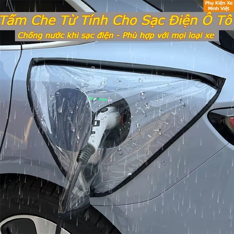 Tấm Che Mưa Ổ Sạc Xe Ô Tô Điện – Nam Châm Hít Chắc, Chống Nước, Dễ Lắp Đặt