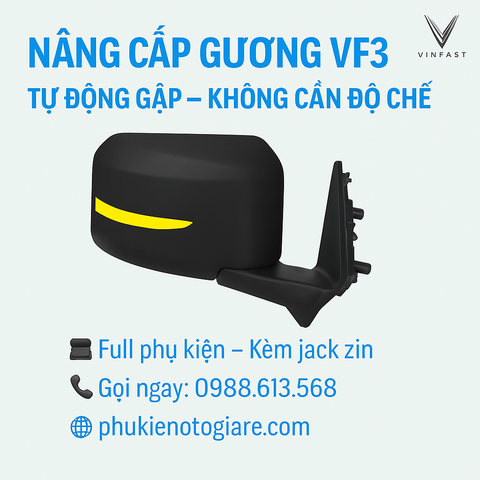 Gương Gập Điện Vinfast VF3 Cắm Jack Zin – Lắp Đặt Dễ Dàng Lắp Đặt