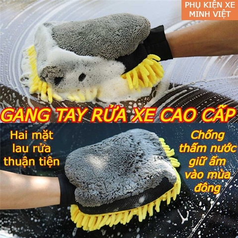 Găng Tay Rửa Xe Ô Tô, Xe Máy Cao Cấp – Chống Thấm Nước, Siêu Thấm Hút