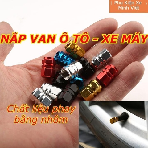 Bộ 4 Nắp Chụp Trang Trí  Bảo Vệ Van Ô Tô Xe Máy Đúc Hợp Kim Siêu Bền