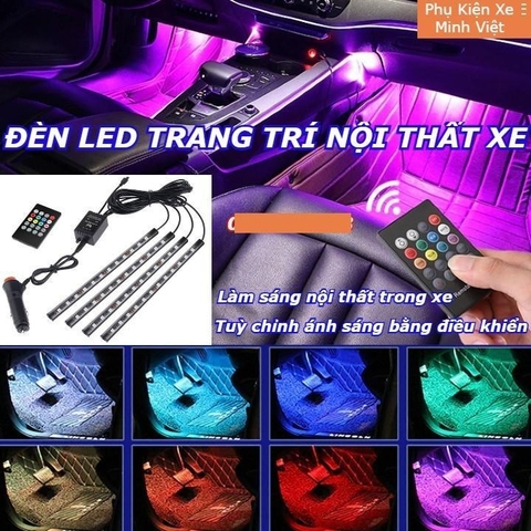 Đèn LED Soi Gầm Ghế Ô Tô - Trang Trí Nội Thất Xe Hơi Nháy Theo Nhạc