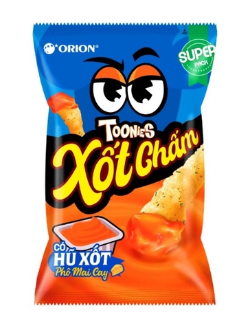 Bánh Snack Toonies xốt chấm Phô Mai cay, gói 63g