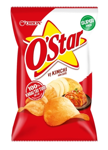 Bánh Snack O'Star vị kim chi Hàn Quốc, gói 63g