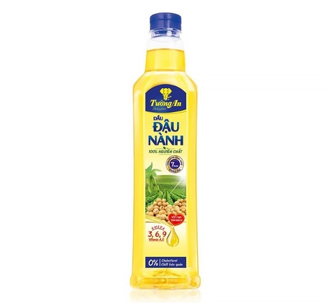 Dầu đậu nành 100% nguyên chất Tường An, chai 1 lít