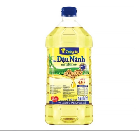 Dầu đậu nành 100% nguyên chất Tường An, can 2 lít