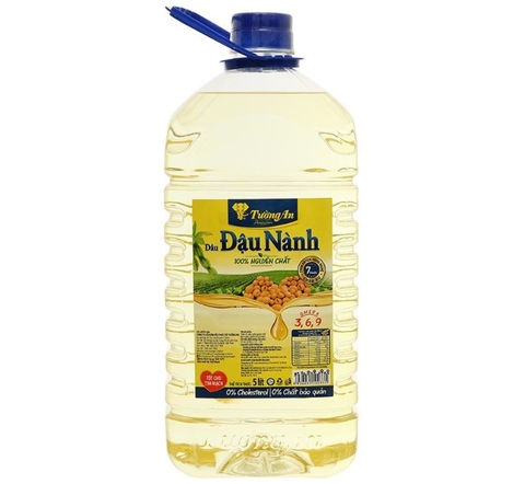 Dầu đậu nành 100% nguyên chất Tường An, can 5 lít