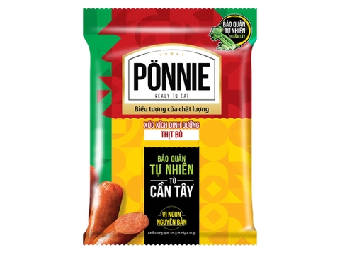 Xúc xích tiệt trùng vị bò Ponnie gói 175g