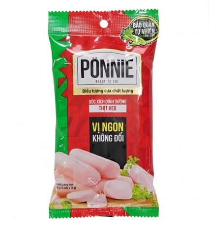 Xúc xích dinh dưỡng thịt heo Ponnie gói 95g