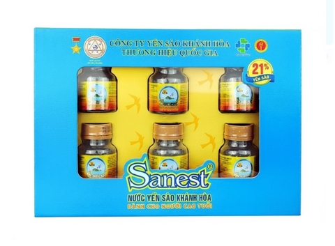 Nước yến sào Khánh Hòa Sanest dành cho người cao tuổi hộp 6 lọ 70ml