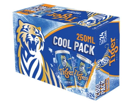Bia Tiger Cool Pack (Bia tiger nâu), lon 250ml
