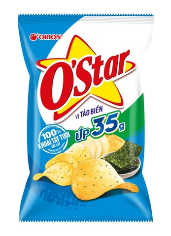 Bánh Snack O'Star vị Tảo Biển, gói 33g