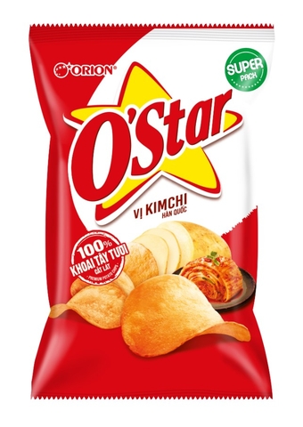 Bánh Snack O'Star vị Kim Chi Hàn Quốc, gói 33g