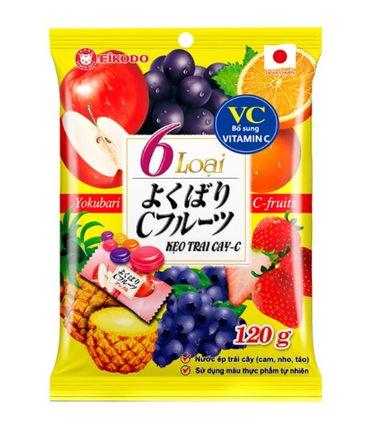 Kẹo trái cây Yokubari + VC, gói 120g