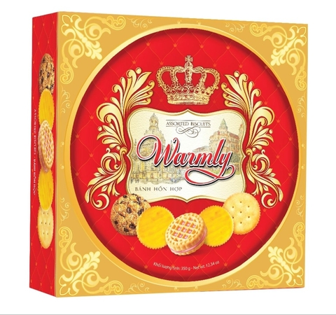 Bánh hỗn hợp hộp thiếc Bibica Warmly, hộp 350 gam