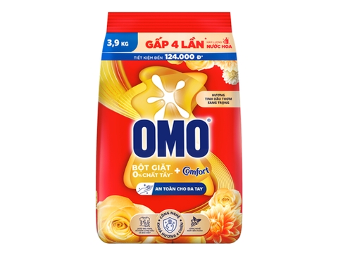Bột giặt OMO Comfort tinh dầu thơm nồng nàn túi 3.9kg