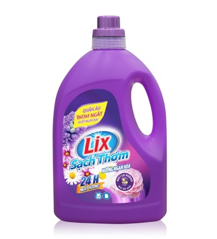 Nước giặt Lix sạch thơm hương ngàn hoa, can 3.3kg