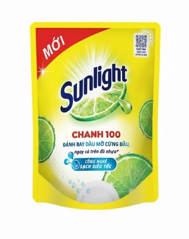 Nước rửa chén Sunlight chanh 100, túi 1,4kg