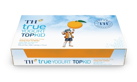 Sữa chua uống tiệt trùng hương Cam TH True Your Topkid, Thùng 48 hộp 110ml