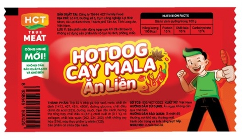 Xúc xích Hotdog HCT cay mala ăn liền, cây 28g