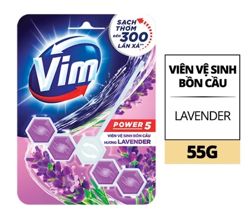 Viên vệ sinh bồn cầu Vim hương Lavender, vỉ 55g