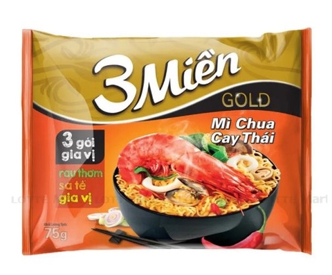 Mì 3 miền Gold chua cay Thái, gói 75g