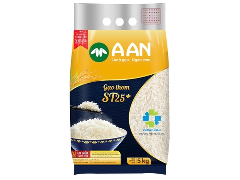 Gạo thơm ST25 A An, túi 5kg