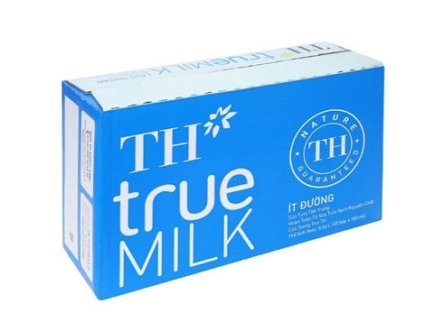 Sữa tươi tiệt trùng TH true MILK ít đường, 180ml