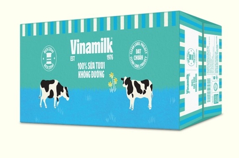 Sữa tươi Vinamilk không đường, bịch 220ml
