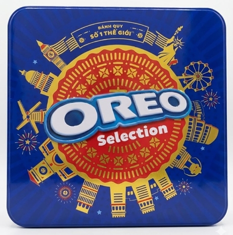 Bánh quy Oreo kem Socola hộp thiếc 393.75g