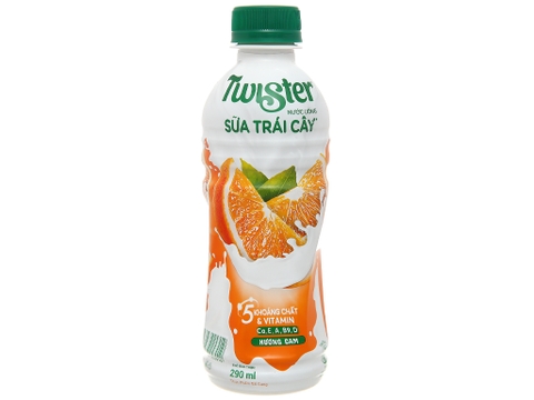 Nước uống sữa trái cây hương cam Twister, chai 290ml