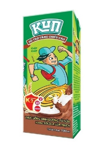 Sữa Kun hương Socola lúa mạch, 180ml