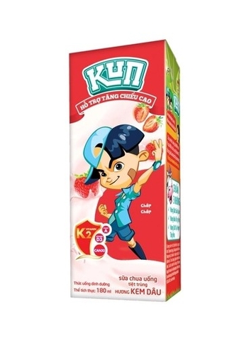 Kun - sữa chua uống, hương kem Dâu, 110ml