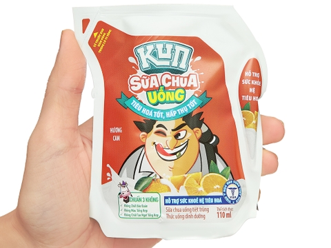 Kun sữa chua uống hương Cam, túi 110ml