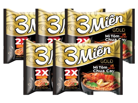 Mì tôm Ba miền gold (chua cay)  75g