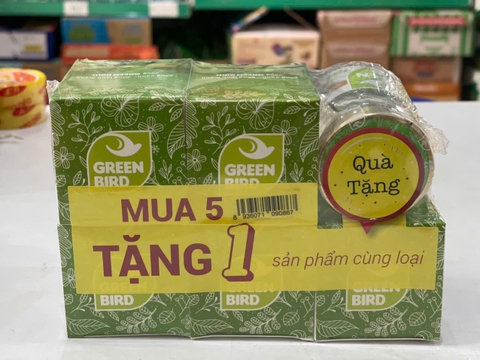 Green Bird - nước yến sào chưng đường kiêng củ cải, lốc 5 hủ tặng 1