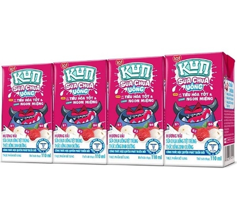 Kun - sữa chua uống, hương Vải, 110ml