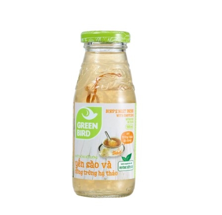 Nước uống bổ dưỡng Yến sào Green Bird Đông trùng hạ thảo 185ml – Lốc 4 hủ