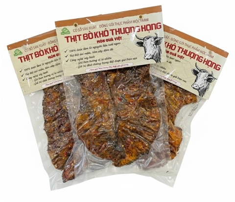 Thịt bò khô Mộc Farm, gói 300g