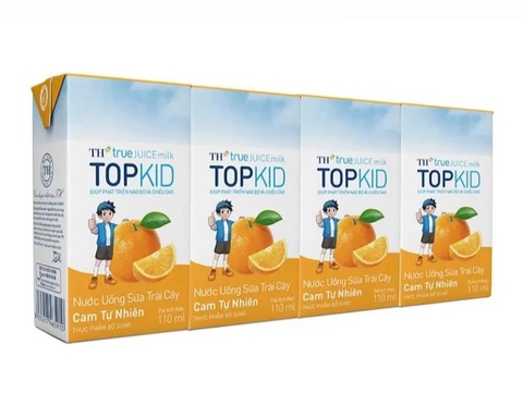 Sữa chua uống tiệt trùng hương Cam TH True Your Topkid, hộp 110ml