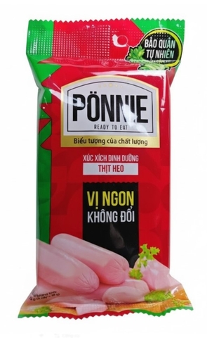 Xúc xích tiệt trùng Ponnie vị Heo gói 5cây x 19gr