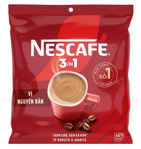 Cà phê hòa tan NesCafé 3in1 vị nguyên bản, bì 46 gói