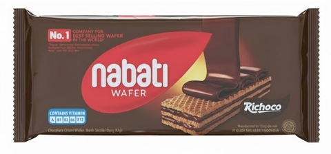 Bánh kem xốp Nabati Wafer Richoco vị Socola, gói 145g