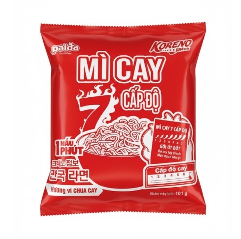 Mì cay 7 cấp độ hương vị chua cay Koreno gói 101g